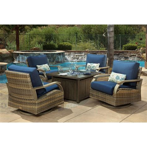 Lakeview Rosalie Bay 5 Piece Wicker And Aluminum Patio Conversation Set W