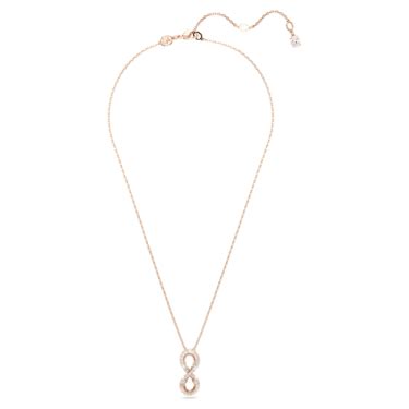 Hyperbola Pendant Infinity White Rose Gold Tone Plated Swarovski