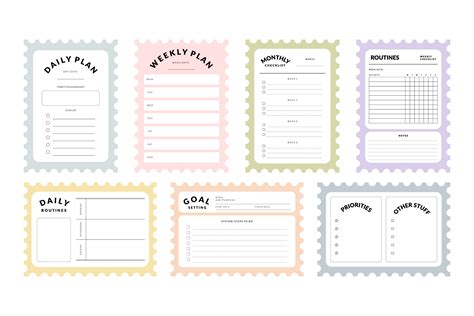 Colorful Planner And Notepad Template Set Graphic By Artflorara