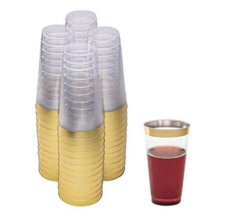 Drinket Gold Plastic Cups Oz Clear Plastic Cups Tumblers Fancy