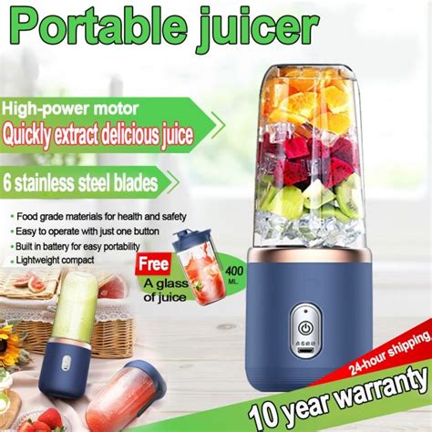 Portable Juicer Blender Tumbler Heavy Duty Fruit Presser Shake Portable