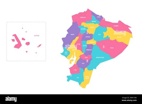 Ecuador Mapa Pol Tico De Las Divisiones Administrativas Provincias