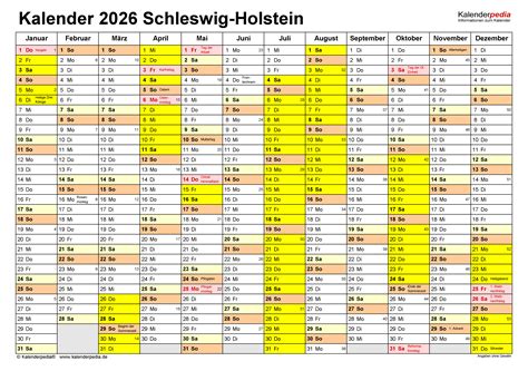 Kalender Schleswig Holstein Ferien Feiertage Pdf Vorlagen