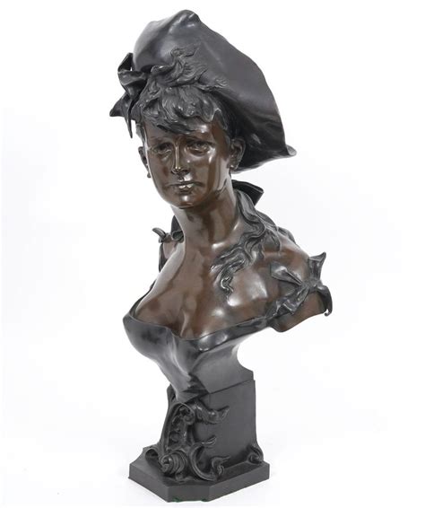 Art Nouveau Bronze Bust Of A Girl In Louis Xv Era Costume By Alfonse E Nelson For Sale At 1stdibs