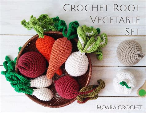 Crochet Root Vegetables Pattern Set Montessori Toy For Etsy