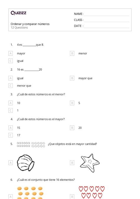 50 Comparar Y Ordenar La Longitud Hojas De Trabajo En Quizizz Gratis E Imprimible