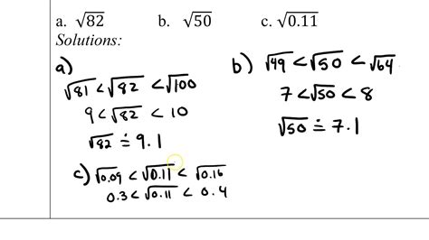 2 2 Estimating Square Roots Youtube