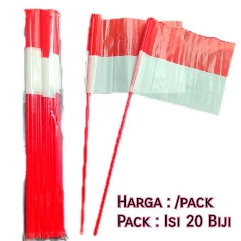 Jual Bendera Gagang Merah Putih Bendera Tangkai 1 Pack Isi 20 Biji