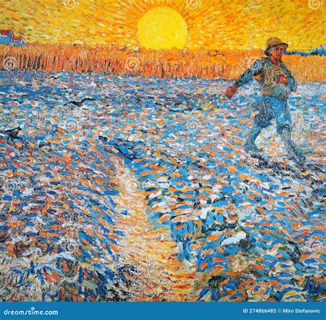 Sower At Sunset 1888 By Vincent Van Gogh Editorial Image