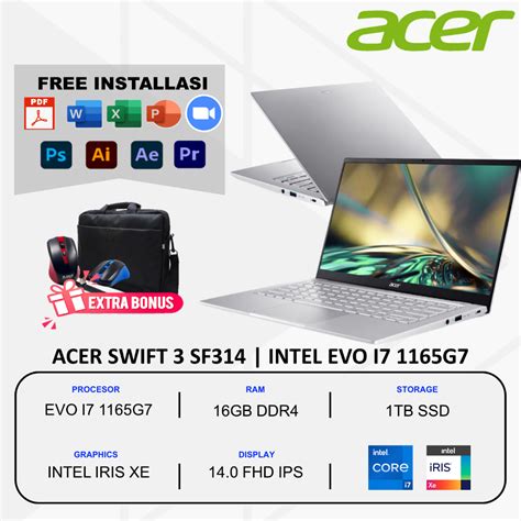 Jual Laptop Slim Tipis Acer Swift Sf Intel Core I G Ram Gb