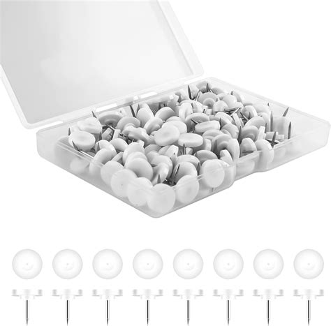 Hxmjied Pcs Push Pins White Thumb Tacks Drawing Pins Plastic