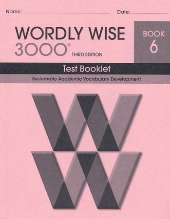 Wordly Wise Book Test Rd Ed Homeschool Edition