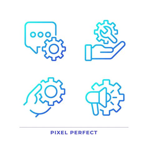 Social Medios De Comunicación Ajustes Píxel Perfecto Degradado Lineal Vector íconos Colocar