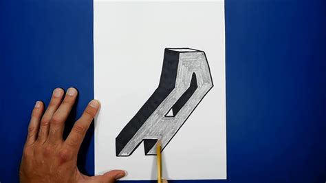 D Trick Art On Paper Letter A With Graphite Pencil Coub The