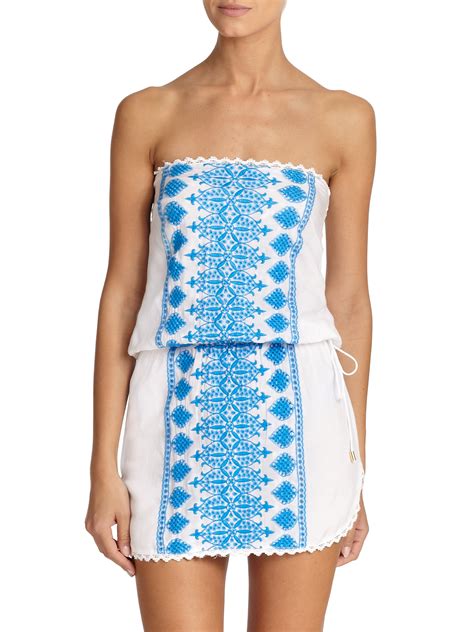 Lyst Melissa Odabash Embellished Bandeau Beach Dress In Blue