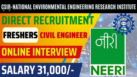 Csir Neeri Recruitment For Freshers Salary Hra Youtube