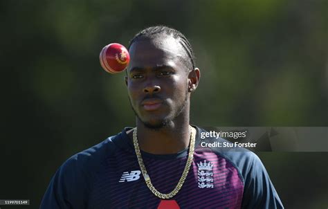 England bowler Jofra Archer looks on during England nets ahead of the ...