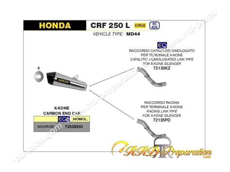 Kit silencieux avec raccord ARROW X KONE pour Honda CRF 250 L de 2017 à