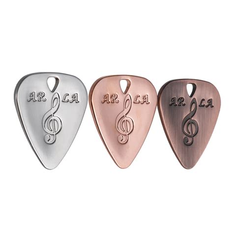 3pcs Guitar Picks Metal Acoustic Guitar Pick Zinc Alloy with Hole for ...