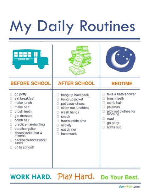 Free Printable Morning And Evening Routine Charts - Printable Templates