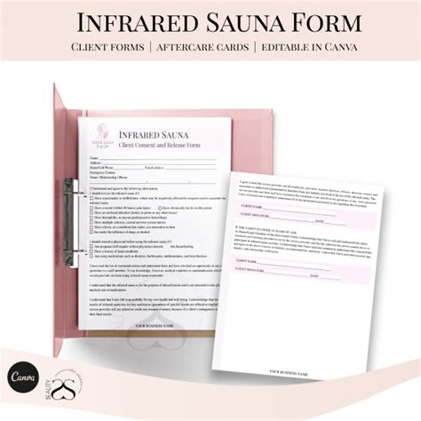 Infrared Sauna Form Template Editable Beauty Salon Solution