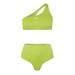 Off White Piece Logo Bikini Set Women Yellow Fluo Flannels