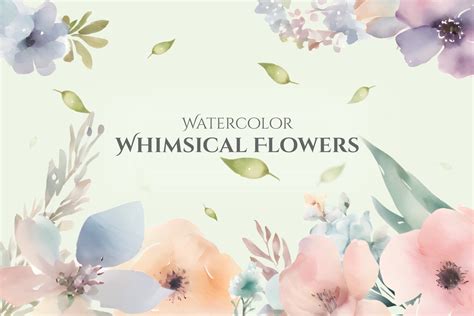 Watercolor Whimsical Floral Clipart Graphic by AWRSMdesign · Creative ...