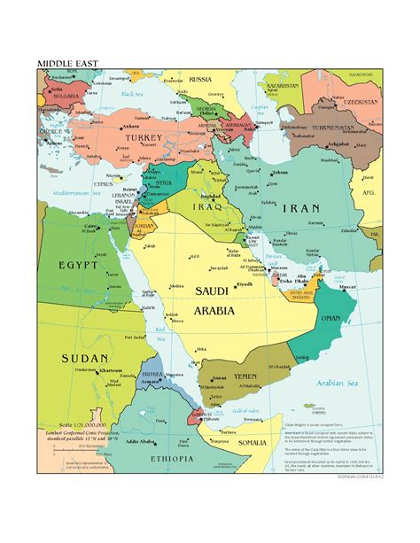 Politische Landkarte Des Nahen Osten Englisch Juni 2012 Weltatlas