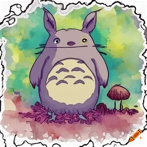 Energetic My Neighbor Totoro Sticker On White Background On Craiyon