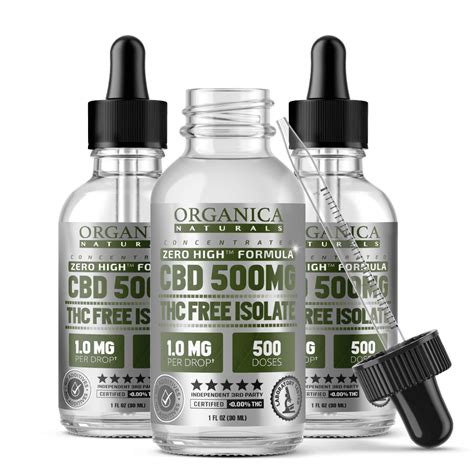 Zero High Concentrated Cbd Oil Isolate Tincture Thc Free Mg