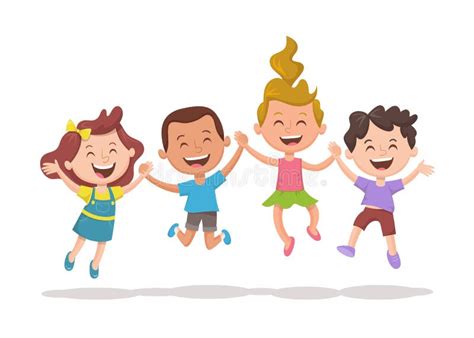 Multiracial Kids Jumping Stock Illustrations 122 Multiracial Kids