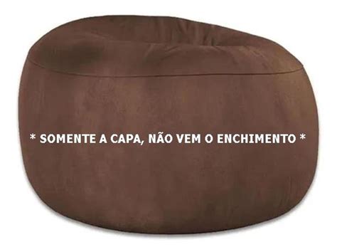 Capa Puff Gigante Sem Enchimento 120x20 Pufe Suede RedeSul Puffs