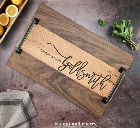 Wood Serving Tray Custom Personalized Serving Tray With Etsy