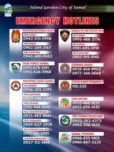 Emergency Hotlines Island Garden City Of Samal