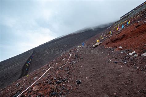 Mt Fuji Trail between the 8th and 9th Station Stock Image - Image of ...