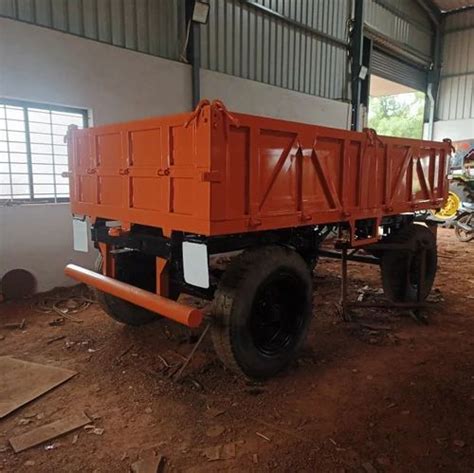 Mild Steel Orange Hp Hydraulic Tractor Trolley For Agriculture