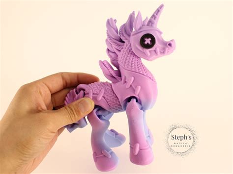 3d Printed Articulated Unicorn Stuffed Unicorn Twisty Etsy