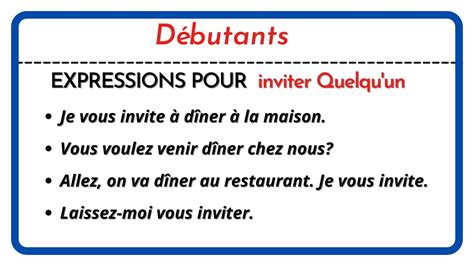 Expressions pour inviter quelqu un en français YouTube