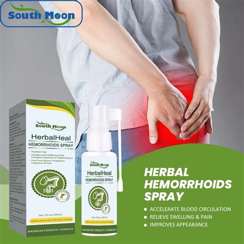 South Moon Herbal Hemorrhoids Spray Hemorrhoid Pain Treatment Spray