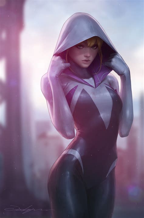 Spider Gwen And Gwen Stacy Marvel And 1 More Drawn By Jee Hyunglee