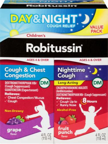 Children's Robitussin Daynight Cough Cold Value Pack, 2 ct /4 fl oz ...