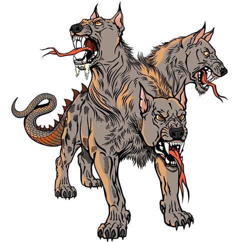 Cerberus The Dog From Hell Stock Illustration Illustration Of