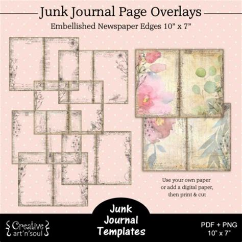 Printable Junk Journal Templates Pocket And Cards Creative Artnsoul