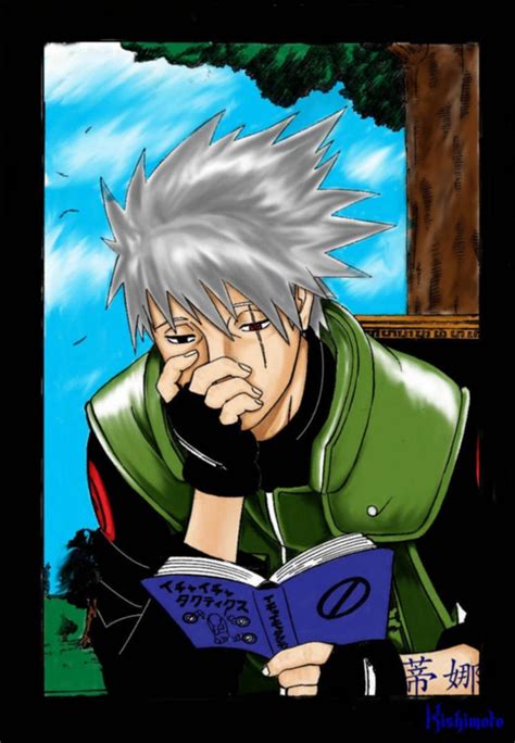 Kakashi Reading by MsAnnThrope on DeviantArt