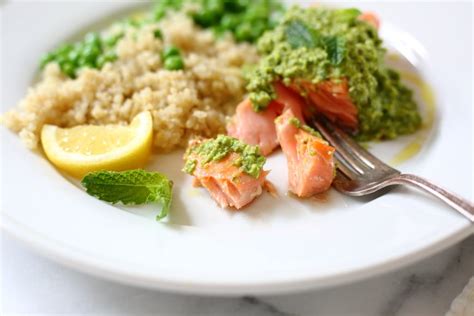 Perfect Roasted Salmon With Sweet Pea Pesto From Scratch Fast