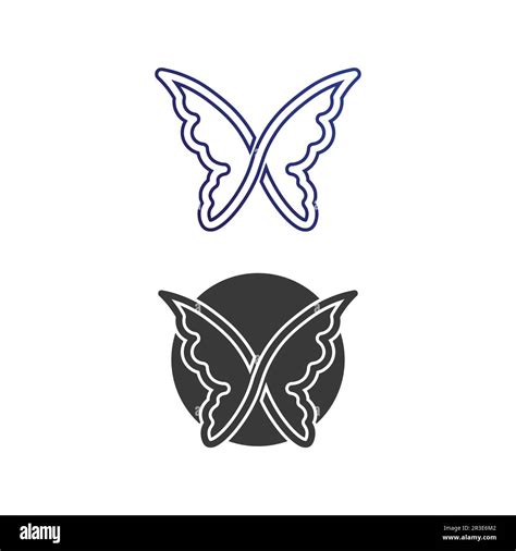 Vector Butterfly Conceptual Simple Colorful Icon Logo Vector