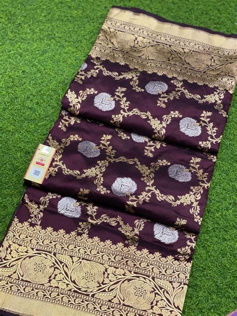 Banarasi Handloom Kathan Silk Jangla Weaving Saree Can Order 9380062142