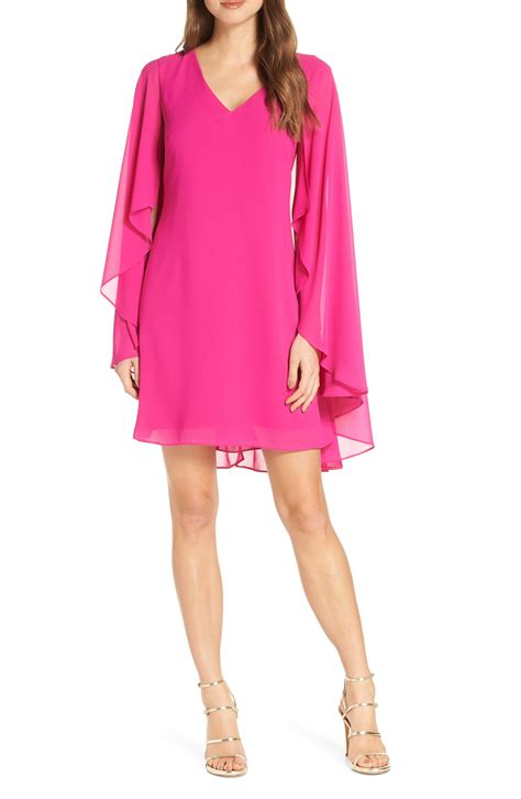 Vince Camuto Cape Back Shift Dress In Fuschia Pink Lyst