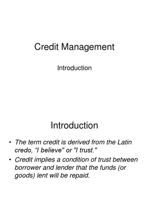 Chapter 1 Pdf Credit Finance And Money Management