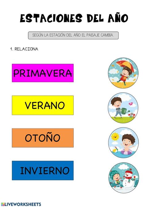 Ejercicio Interactivo De Estaciones Del Año Ejercicios Interactivos Ciencias De La Naturaleza